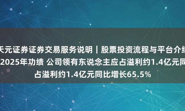 天元证券证券交易服务说明｜股票投资流程与平台介绍 东光化工公布2025年功绩 公司领有东说念主应占溢利约1.4亿元同比增长65.5%
